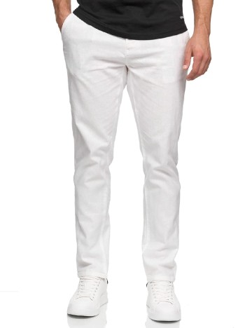 Pantaloni INDICODE, alb