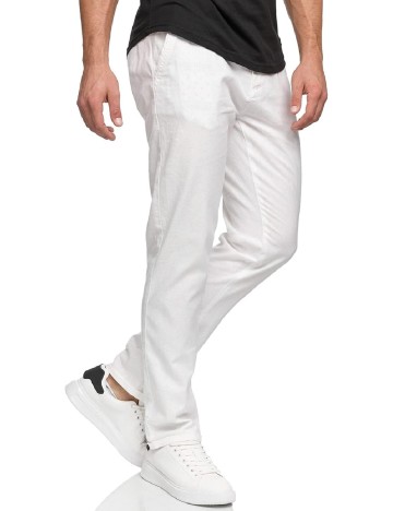 Pantaloni INDICODE, alb