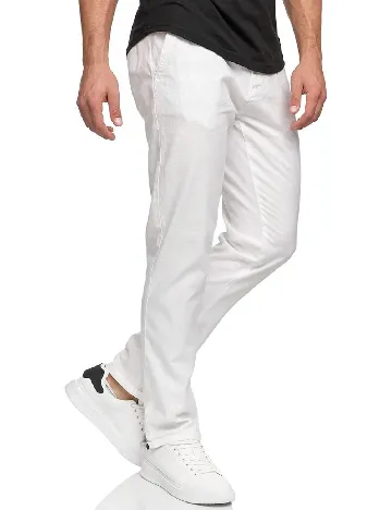 Pantaloni INDICODE, alb