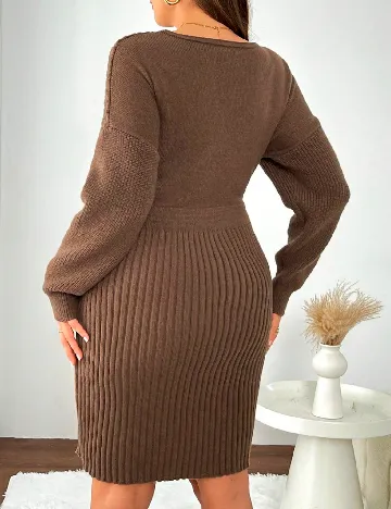 Rochie scurta SHEIN CURVE, maro