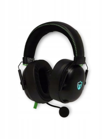 Căști de gaming cu microfon RGB LED Battletron, negru