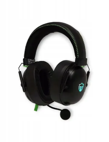 Căști de gaming cu microfon RGB LED Battletron, negru