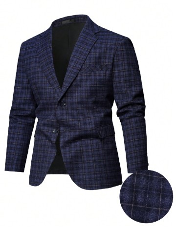 Sacou SHEIN Plus Size Men, bleumarin