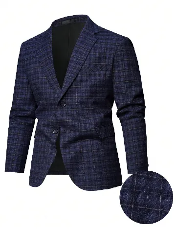 Sacou SHEIN Plus Size Men, bleumarin