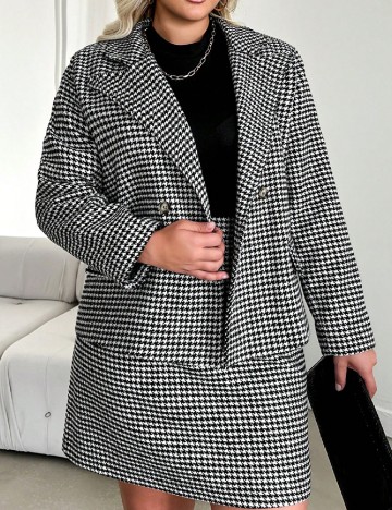 Compleu SHEIN CURVE, alb/negru