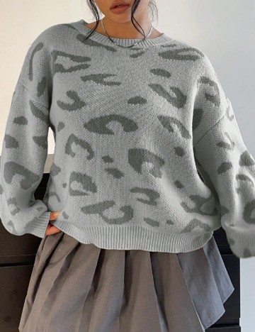 Pulover SHEIN CURVE, gri