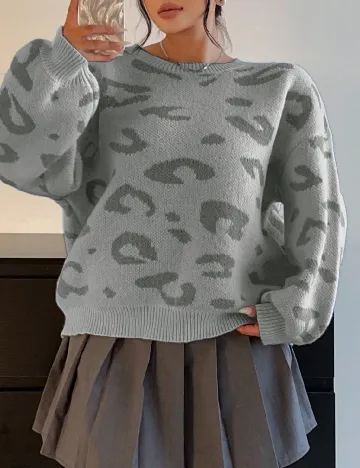 Pulover SHEIN CURVE, gri