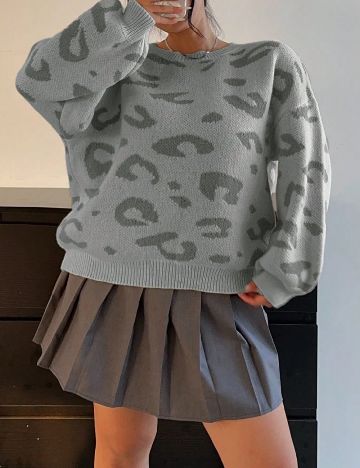 Pulover SHEIN CURVE, gri