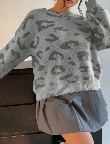 Pulover SHEIN CURVE, gri