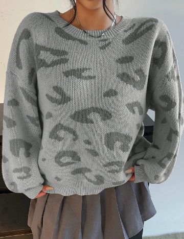 Pulover SHEIN CURVE, gri