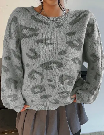 Pulover SHEIN CURVE, gri