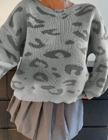 Pulover SHEIN CURVE, gri