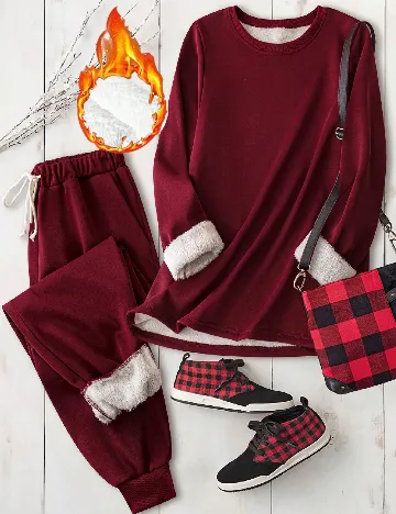 Compleu SHEIN CURVE, visiniu