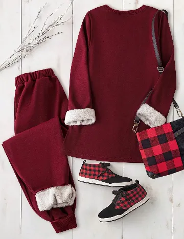 Compleu SHEIN CURVE, visiniu