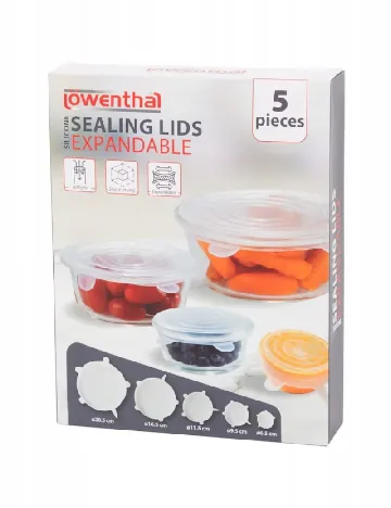 Set de capace flexibile pentru alimente 5 bucati, transparent