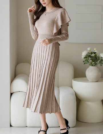 Rochie medie Dazy, maro