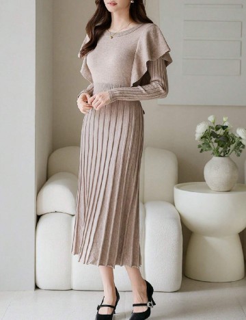 Rochie medie Dazy, maro