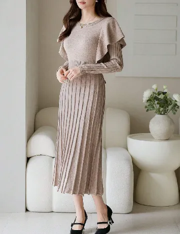 Rochie medie Dazy, maro