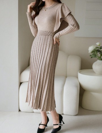 Rochie medie Dazy, maro