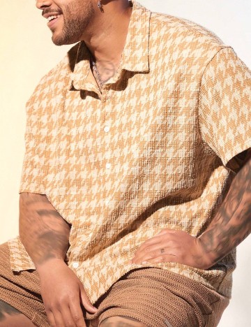 Camasa SHEIN Plus Size Men, galben