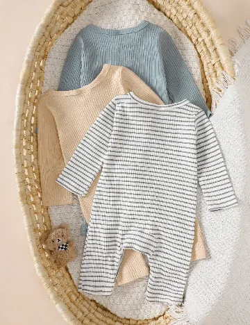 Set salopete 3 bucati Shein Kids, mix culori