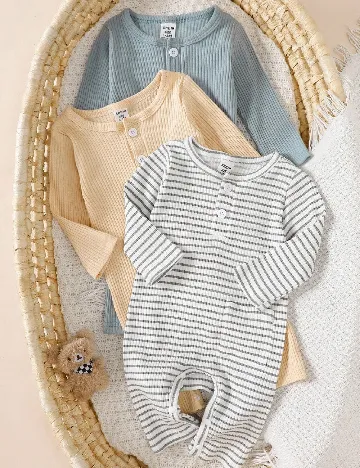 Set salopete 3 bucati Shein Kids, mix culori