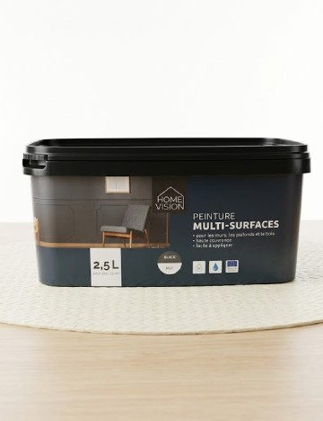 Vopsea multi-suprafețe 2,5 l Home Vision, negru mat