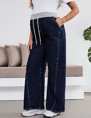 Pantaloni SHEIN Maternity, albastru