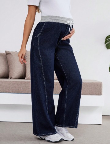 Pantaloni SHEIN Maternity, albastru