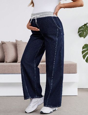 Pantaloni SHEIN Maternity, albastru