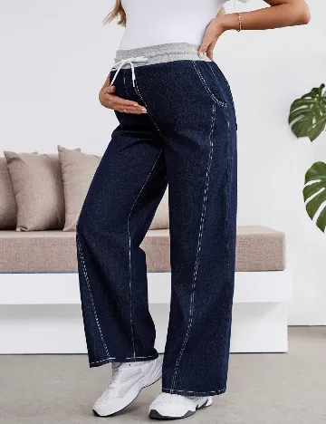 Pantaloni SHEIN Maternity, albastru