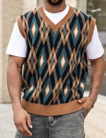 Vesta SHEIN Plus Size Men, mix culori