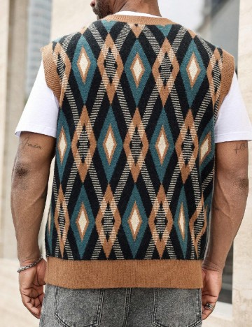 Vesta SHEIN Plus Size Men, mix culori