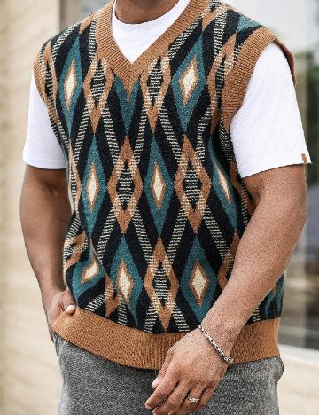 Vesta SHEIN Plus Size Men, mix culori