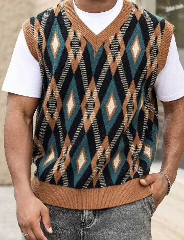 Vesta SHEIN Plus Size Men, mix culori