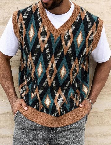 Vesta SHEIN Plus Size Men, mix culori