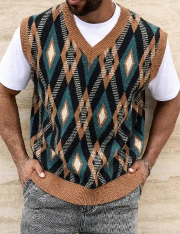 Vesta SHEIN Plus Size Men, mix culori