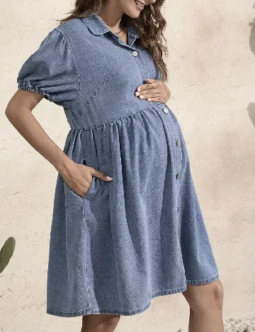 Rochie scurta SHEIN Maternity, albastru