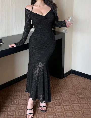 Rochie lunga Dazy, negru