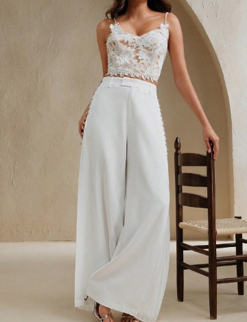 Pantaloni Anewsta, alb