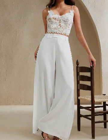 Pantaloni Anewsta, alb