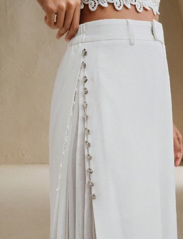 Pantaloni Anewsta, alb