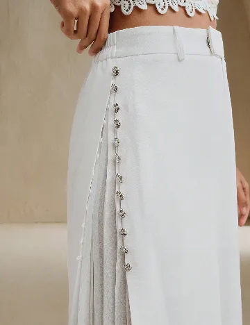 Pantaloni Anewsta, alb