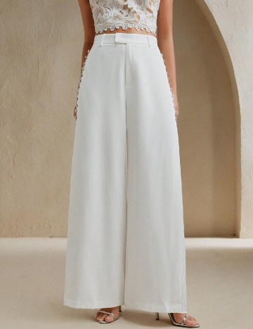 Pantaloni Anewsta, alb