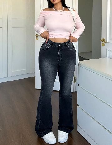 Blugi SHEIN CURVE, negru