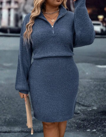 Rochie scurta SHEIN CURVE, albastru