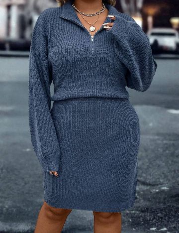 Rochie scurta SHEIN CURVE, albastru