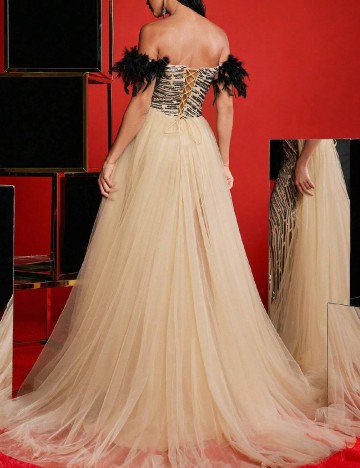 Rochie lunga SHEIN, crem