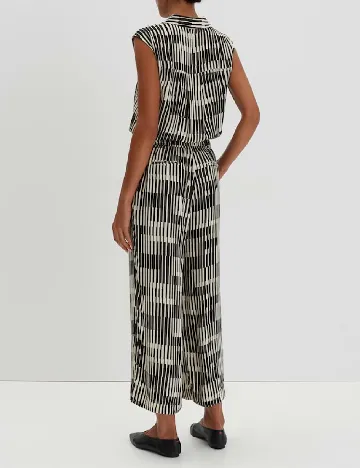 Salopeta Someday, crem/negru