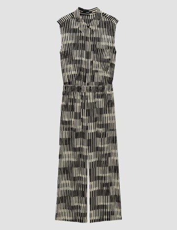 Salopeta Someday, crem/negru